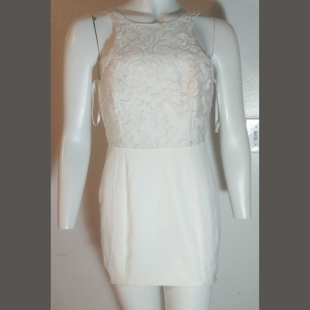 Here Comes The Sun White Lace Tank Dress